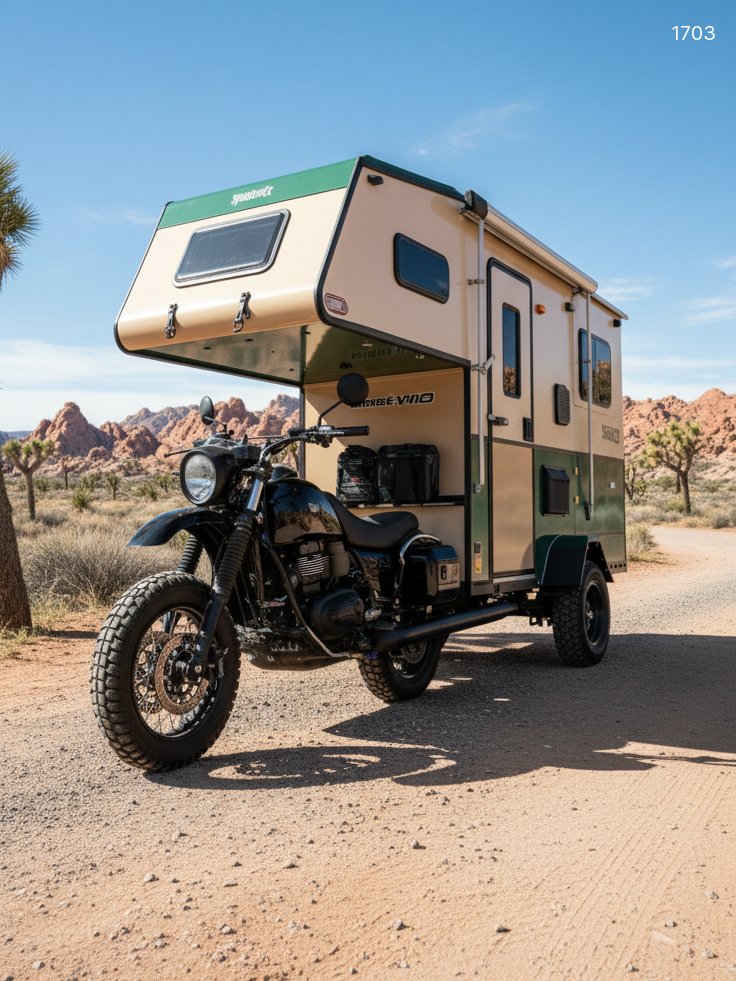 Custom Motorcycle Camper | Luxury Mobile RV & Adventure Trailer