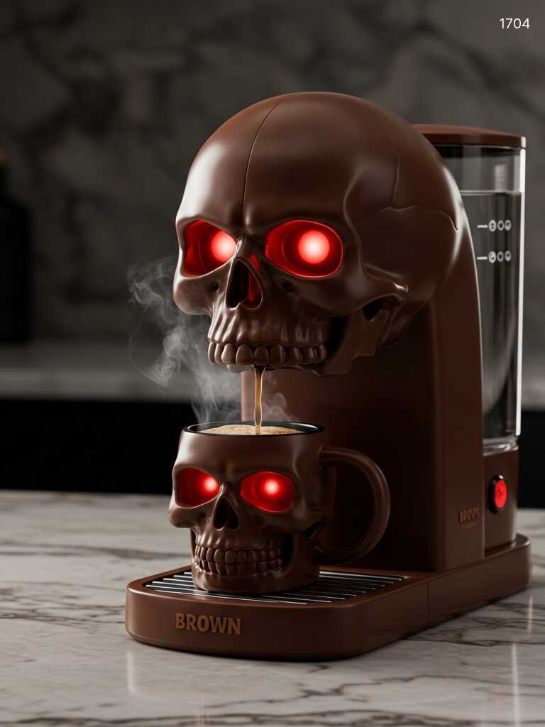 Unique Skull Shaped Coffee Makers - Spooky Glowing LED Coffee Maker & Cup Set for Horror Fans Unique Skull Shaped Coffee Makers - Spooky Glowing LED Coffee Maker & Cup Set for Horror Fans