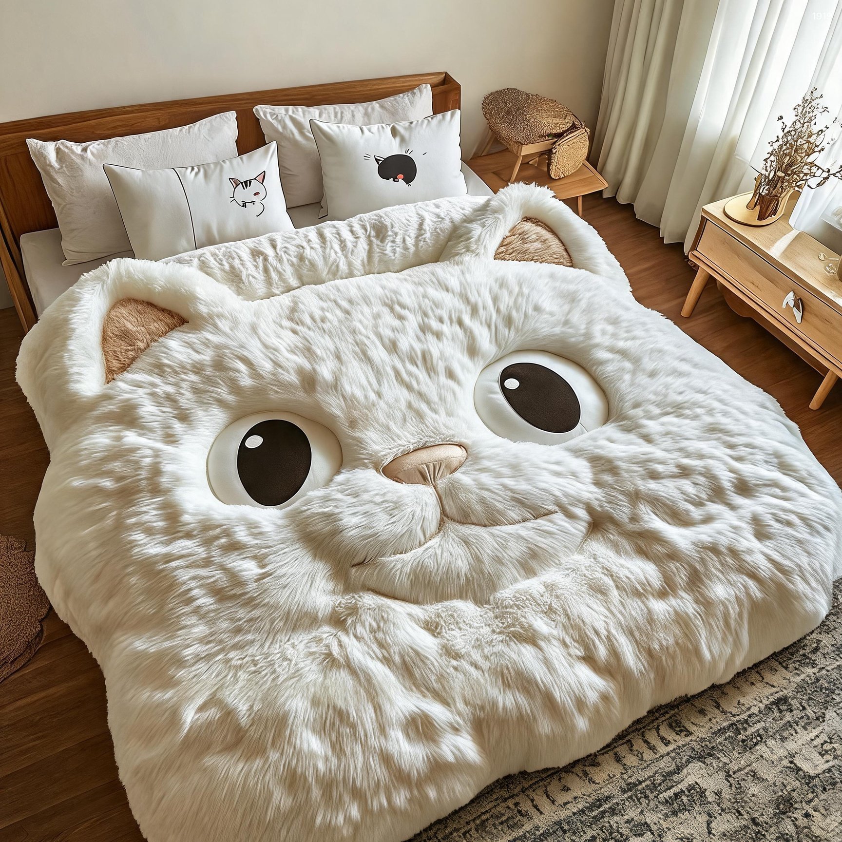 Cute Fluffy Cat Bedding Set - Dreamy Kitten Duvet for Cat Lovers Cute Fluffy Cat Bedding Set - Dreamy Kitten Duvet for Cat Lovers