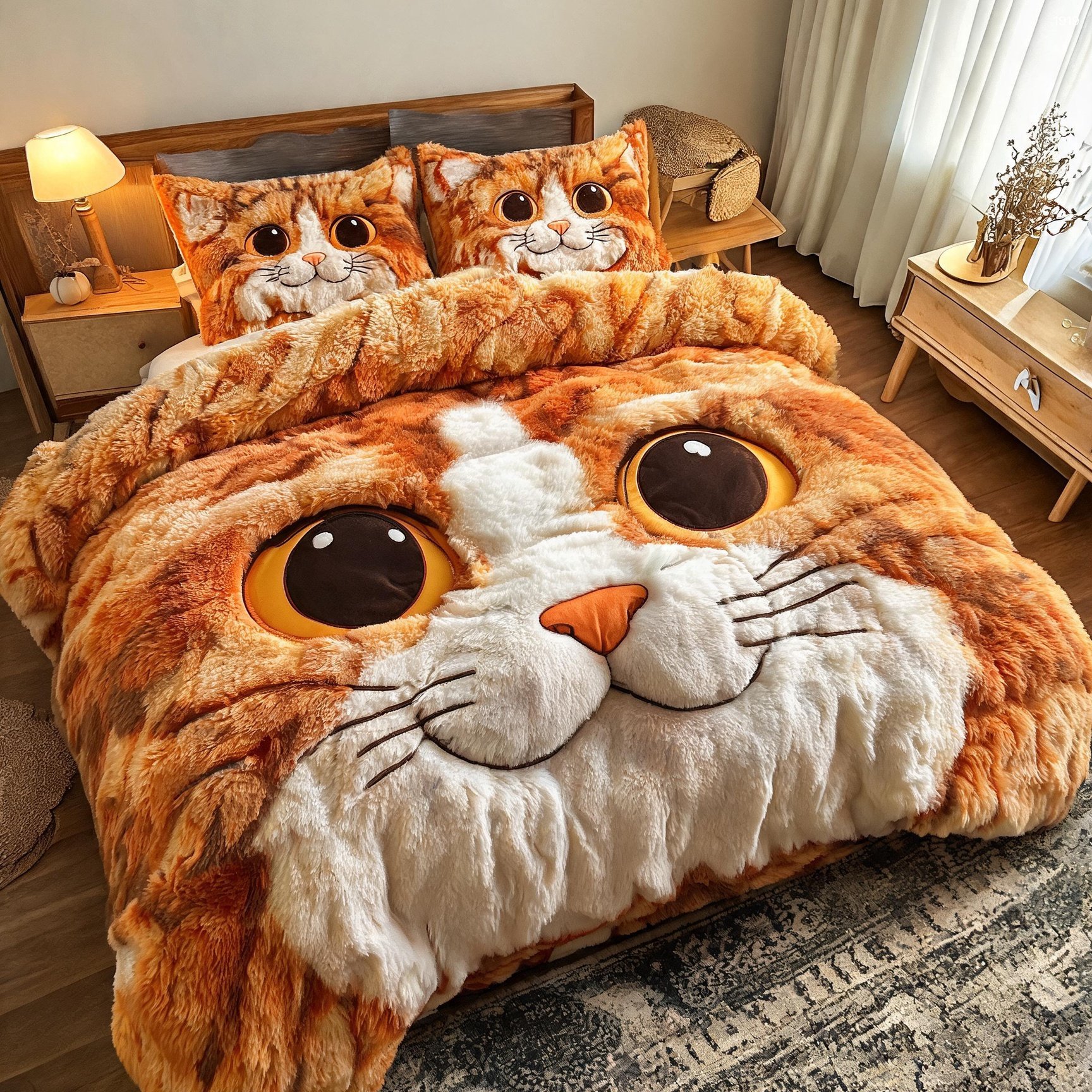 Cute Fluffy Cat Bedding Set - Dreamy Kitten Duvet for Cat Lovers Cute Fluffy Cat Bedding Set - Dreamy Kitten Duvet for Cat Lovers