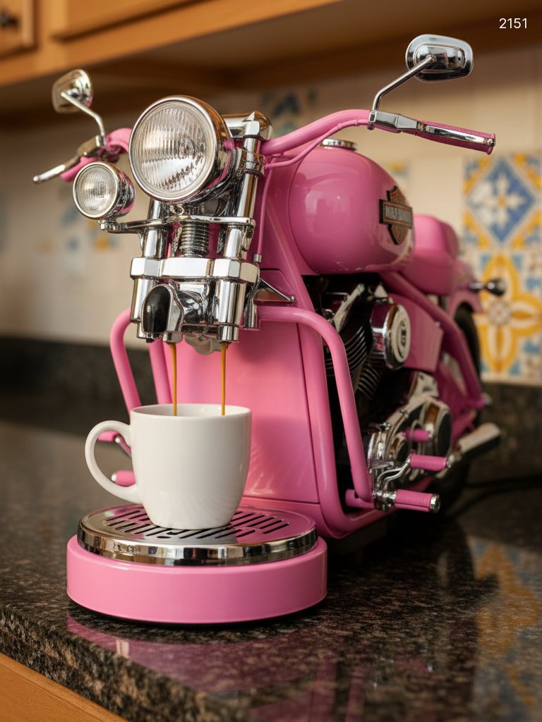 Harley Inspired Coffee Maker - Motorcycle Espresso Machine for Home & Office Harley Inspired Coffee Maker - Motorcycle Espresso Machine for Home & Office