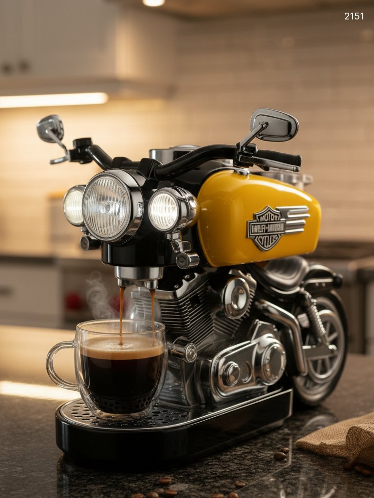 Harley Inspired Coffee Maker - Motorcycle Espresso Machine for Home & Office Harley Inspired Coffee Maker - Motorcycle Espresso Machine for Home & Office