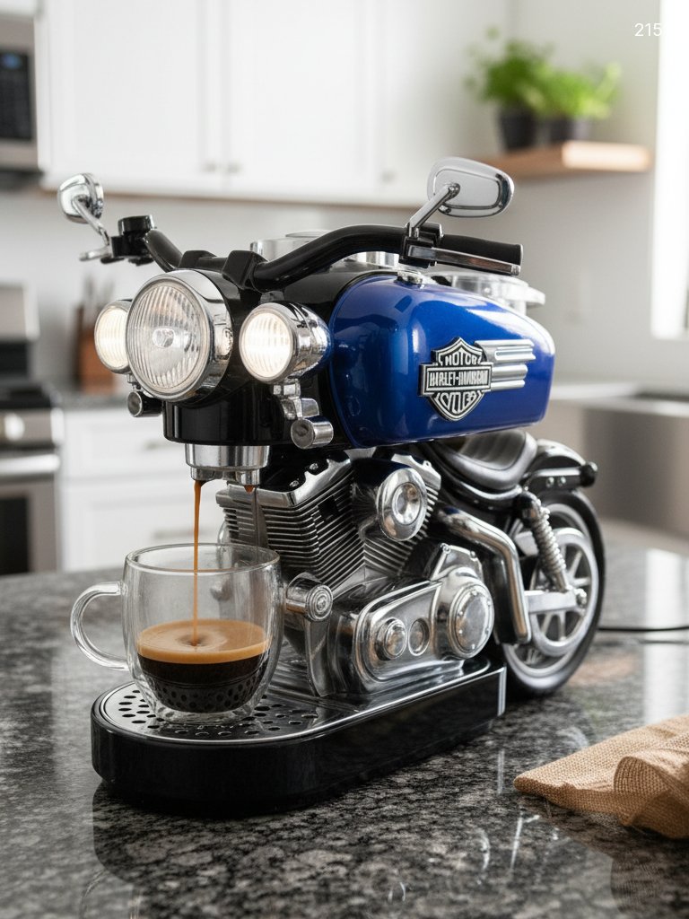 Harley Inspired Coffee Maker - Motorcycle Espresso Machine for Home & Office Harley Inspired Coffee Maker - Motorcycle Espresso Machine for Home & Office