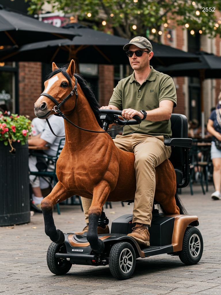 Electric Horse Shaped Mobility Scooters | Novelty Ride-On Horse Vehicles