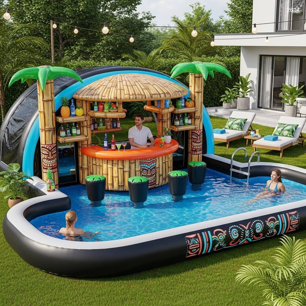 Elevate Your Pool Parties with an Inflatable Pool Tiki Bar