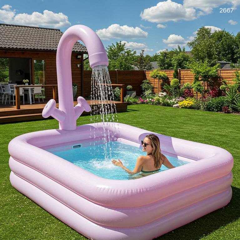 The Ultimate Summer Splash: Water Tap-Inspired Inflatable Swimming Pool
