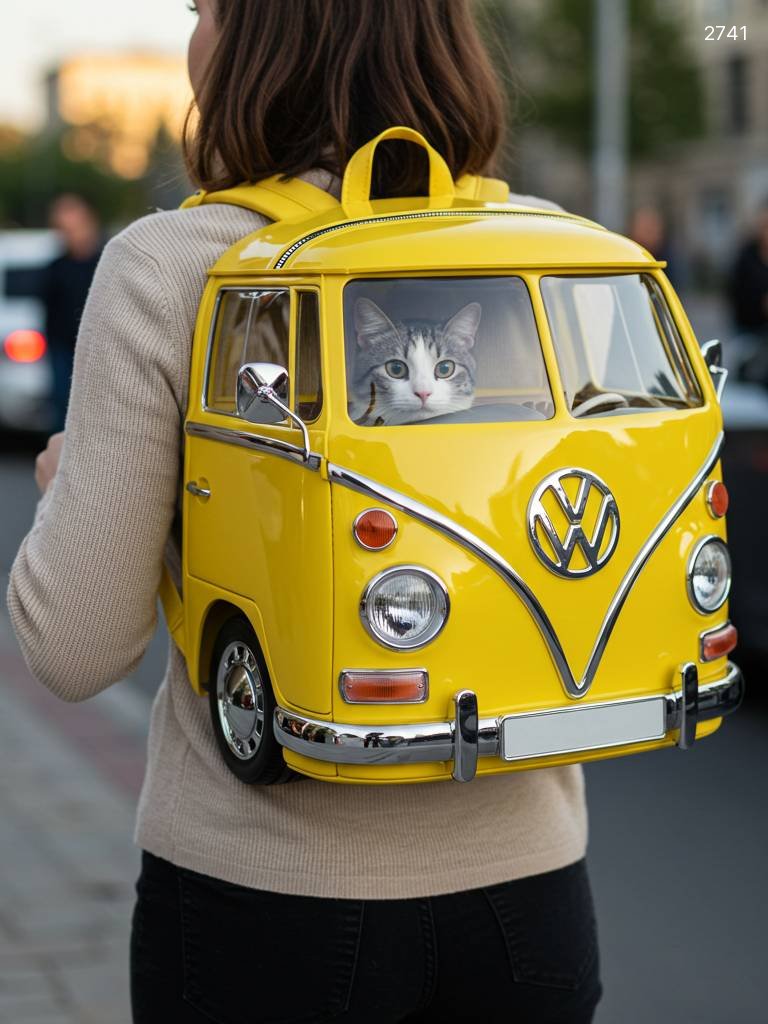 VW Bus Shaped Pet Carrier Backpack - Retro Cat & Dog Travel Bag VW Bus Shaped Pet Carrier Backpack - Retro Cat & Dog Travel Bag