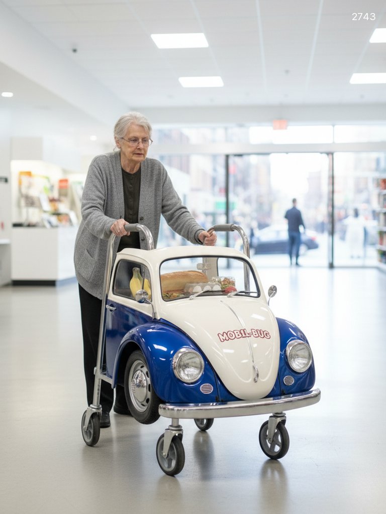 Classic VW Beetle Walkers for Seniors with Storage Basket Classic VW Beetle Walkers for Seniors with Storage Basket