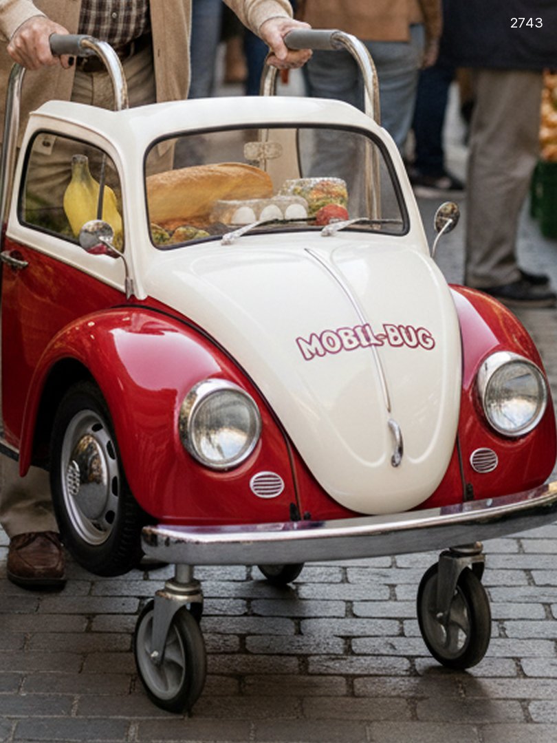 Classic VW Beetle Walkers for Seniors with Storage Basket