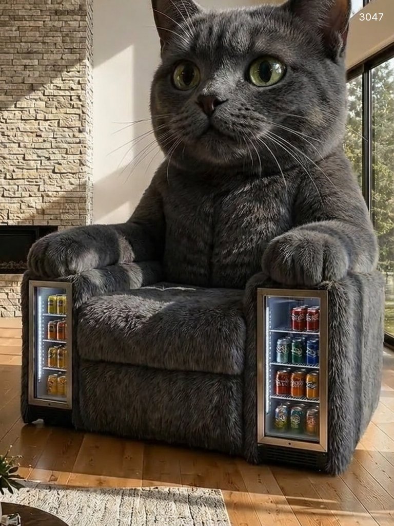 Giant Cat Recliner with Mini Fridges - Ultimate Comfort for Cat Lovers