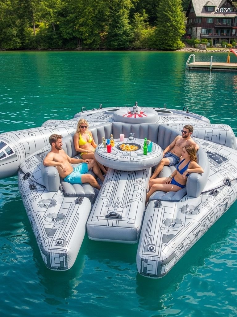 Ultimate Inflatable Star Wars Lake Floats: Giant Floating Party Islands with Tables Ultimate Inflatable Star Wars Lake Floats: Giant Floating Party Islands with Tables