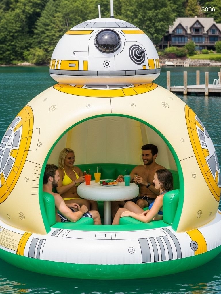 Ultimate Inflatable Star Wars Lake Floats: Giant Floating Party Islands with Tables Ultimate Inflatable Star Wars Lake Floats: Giant Floating Party Islands with Tables