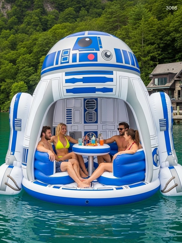 Ultimate Inflatable Star Wars Lake Floats: Giant Floating Party Islands with Tables