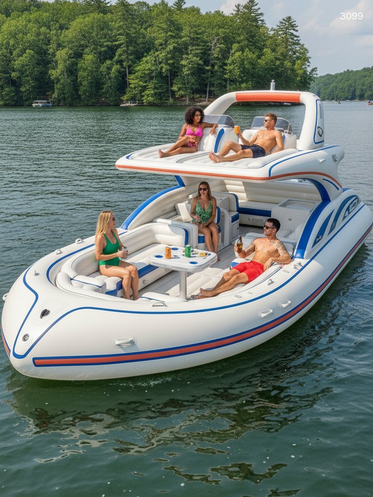 Luxury Inflatable Yacht Lake Floats | Multi-Level Party Platform