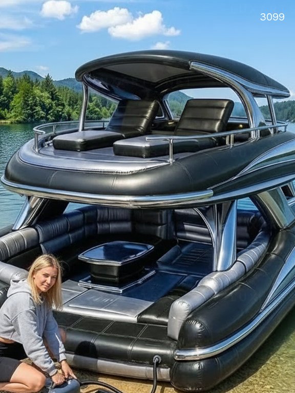Luxury Inflatable Yacht Lake Floats | Multi-Level Party Platform Luxury Inflatable Yacht Lake Floats | Multi-Level Party Platform