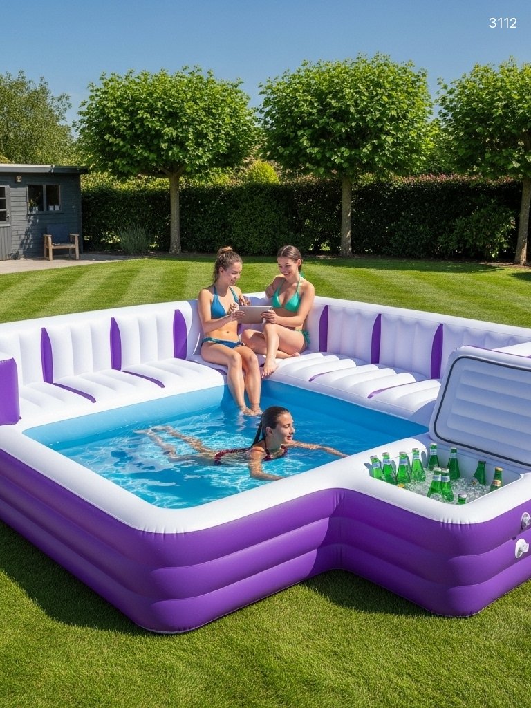 Inflatable Sofa Pool with Built-in Cooler – Relax, Swim & Sip in Style