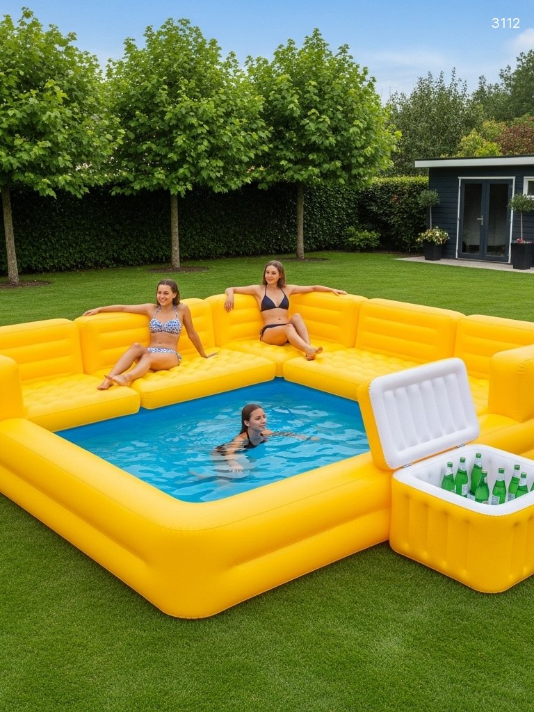 Inflatable Sofa Pool with Built-in Cooler – Relax, Swim & Sip in Style