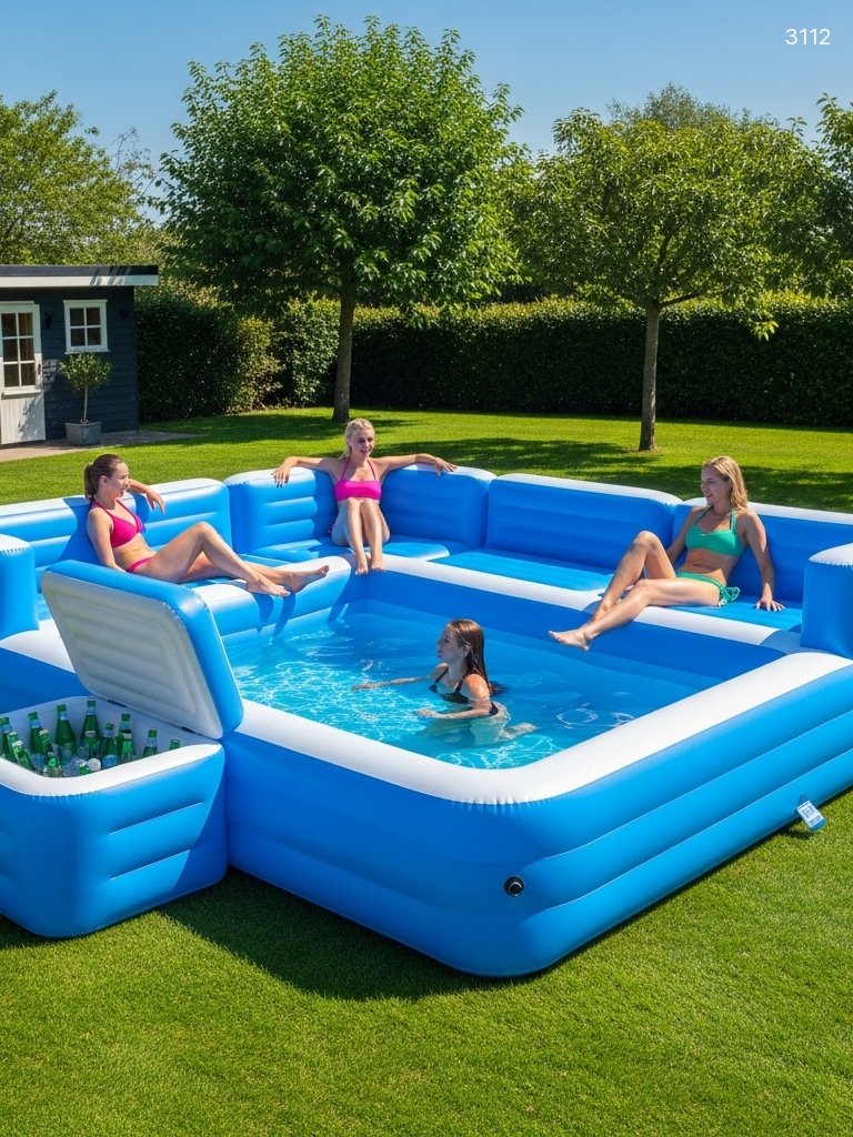 Inflatable Sofa Pool with Built-in Cooler – Relax, Swim & Sip in Style