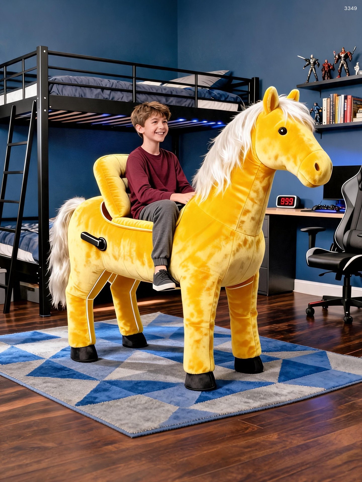 Walking Horse Recliner Chair - Giant Plush Ride-On Rocking Unicorn for Kids & Adults