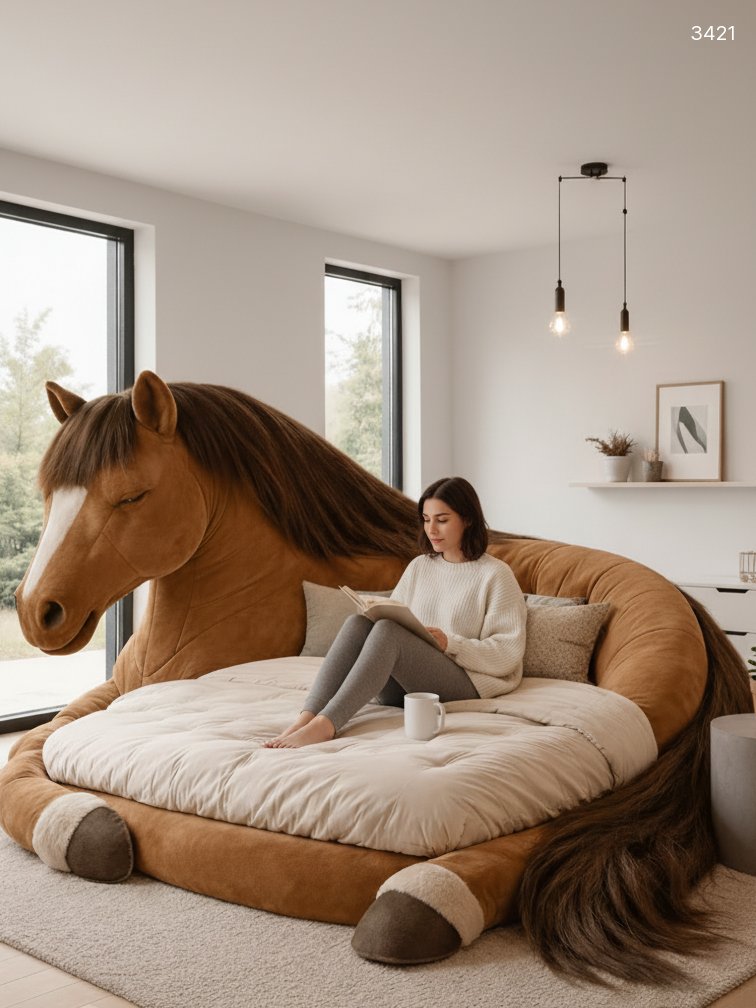 Giant Horse Shaped Beds - Plush & Cozy Sleep Experience Giant Horse Shaped Beds - Plush & Cozy Sleep Experience