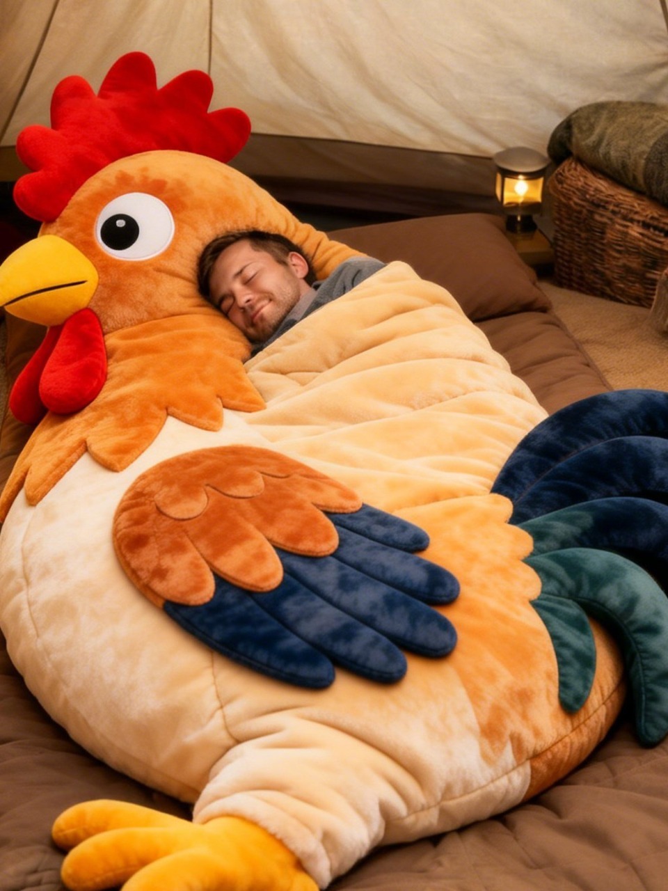 Giant Rooster Sleeping Bag | Cozy Novelty Chicken Sleeping Bag