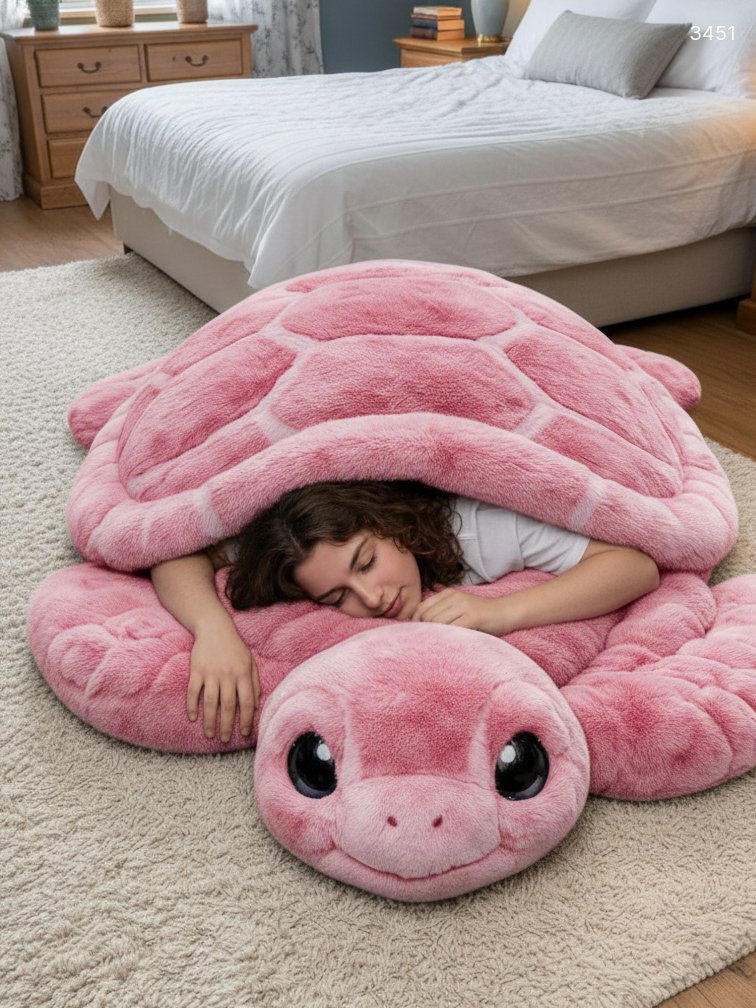 Giant Turtle Sleeping Bag - Soft Plush Animal Bed for Kids & Adults