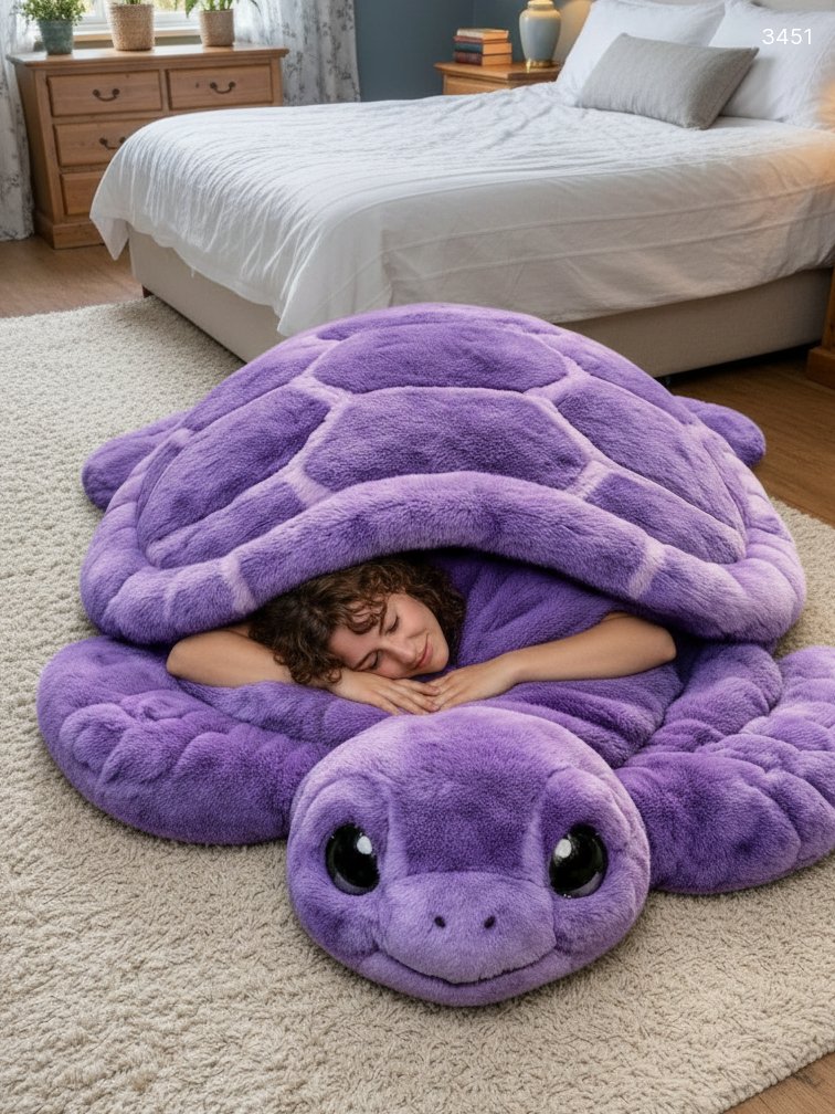 Giant Turtle Sleeping Bag - Soft Plush Animal Bed for Kids & Adults