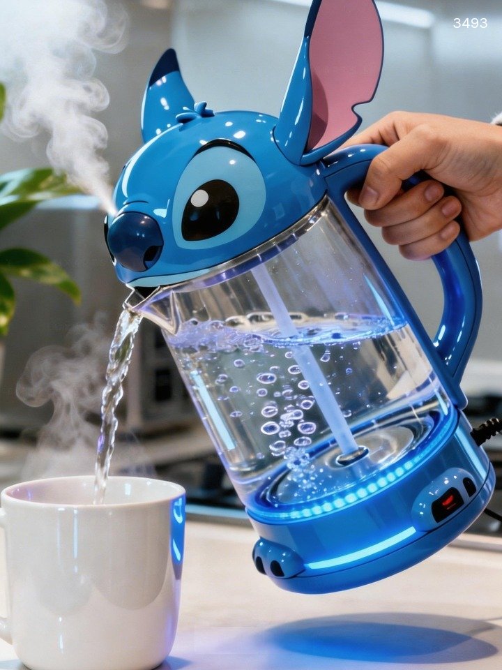 Stitch Electric Kettle - Cute Disney Glass Kettle with LED Light