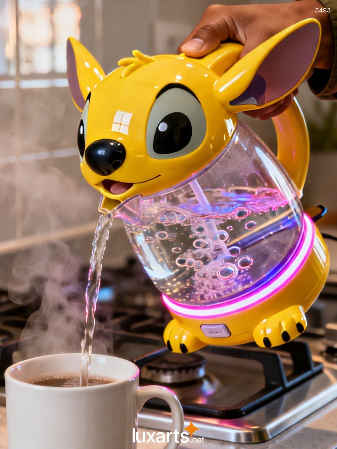 Stitch Electric Kettle - Cute Disney Glass Kettle with LED Light Stitch Electric Kettle - Cute Disney Glass Kettle with LED Light