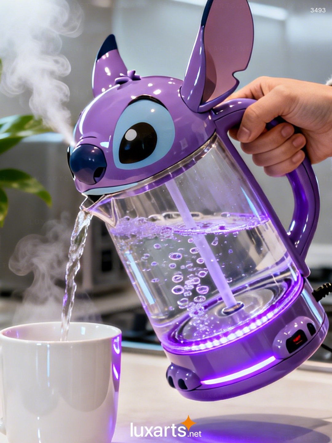 Stitch Electric Kettle - Cute Disney Glass Kettle with LED Light Stitch Electric Kettle - Cute Disney Glass Kettle with LED Light