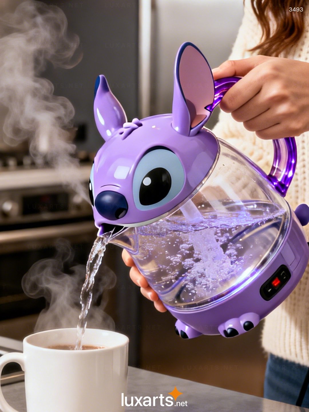 Stitch Electric Kettle - Cute Disney Glass Kettle with LED Light Stitch Electric Kettle - Cute Disney Glass Kettle with LED Light