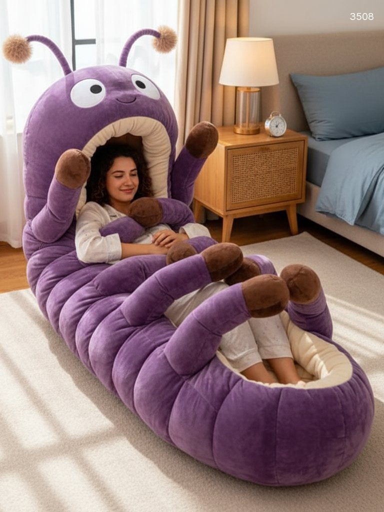 Hugging Caterpillar Sleeping Bag - Plush Cocoon Lounger for Adults & Kids Hugging Caterpillar Sleeping Bag - Plush Cocoon Lounger for Adults & Kids