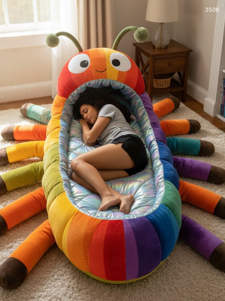 Hugging Caterpillar Sleeping Bag - Plush Cocoon Lounger for Adults & Kids Hugging Caterpillar Sleeping Bag - Plush Cocoon Lounger for Adults & Kids