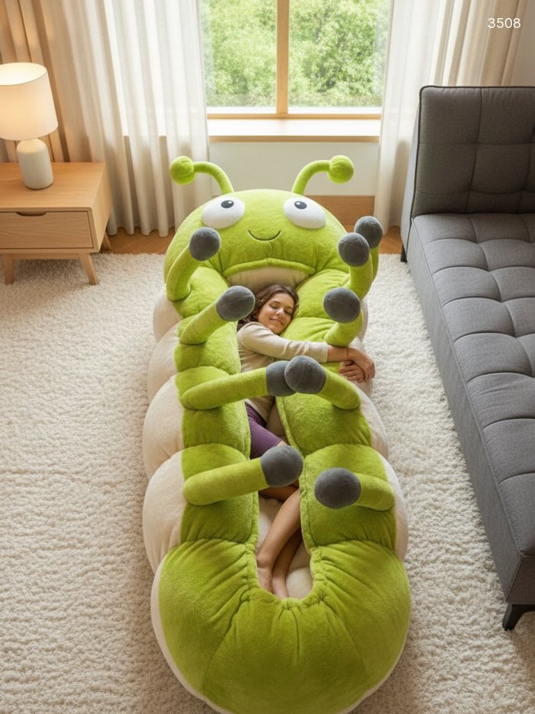 Hugging Caterpillar Sleeping Bag - Plush Cocoon Lounger for Adults & Kids Hugging Caterpillar Sleeping Bag - Plush Cocoon Lounger for Adults & Kids