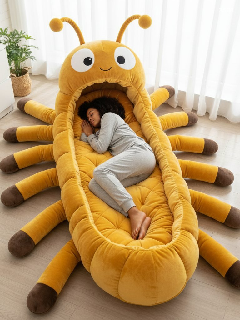 Hugging Caterpillar Sleeping Bag - Plush Cocoon Lounger for Adults & Kids Hugging Caterpillar Sleeping Bag - Plush Cocoon Lounger for Adults & Kids