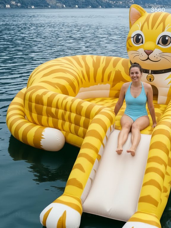 Giant Cat Pool Float Lounger - Inflatable Lake Raft for Summer Parties Giant Cat Pool Float Lounger - Inflatable Lake Raft for Summer Parties