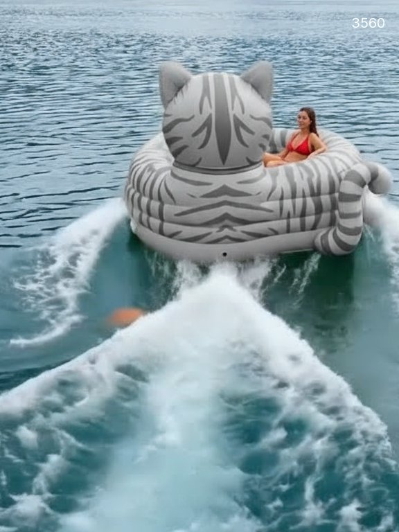 Giant Cat Pool Float Lounger - Inflatable Lake Raft for Summer Parties Giant Cat Pool Float Lounger - Inflatable Lake Raft for Summer Parties