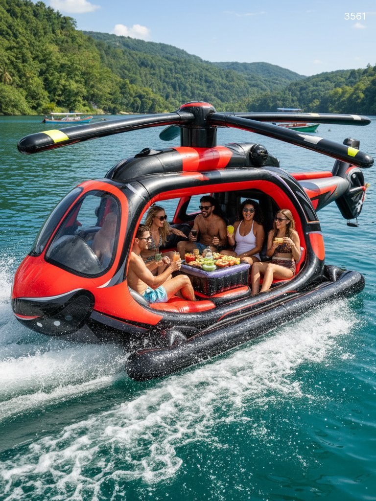 Inflatable Helicopter Lake Floats | Giant Water Party Floats