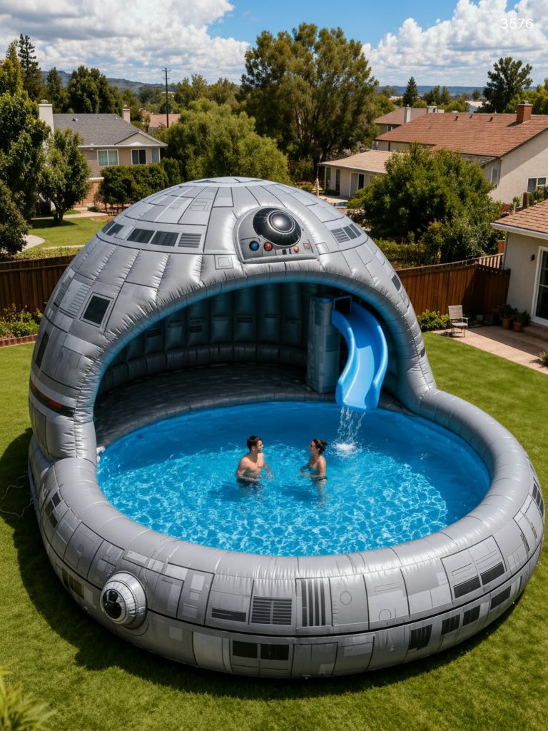 Death Star Pool Inflatable - Giant Backyard Water Slide & Splash Death Star Pool Inflatable - Giant Backyard Water Slide & Splash