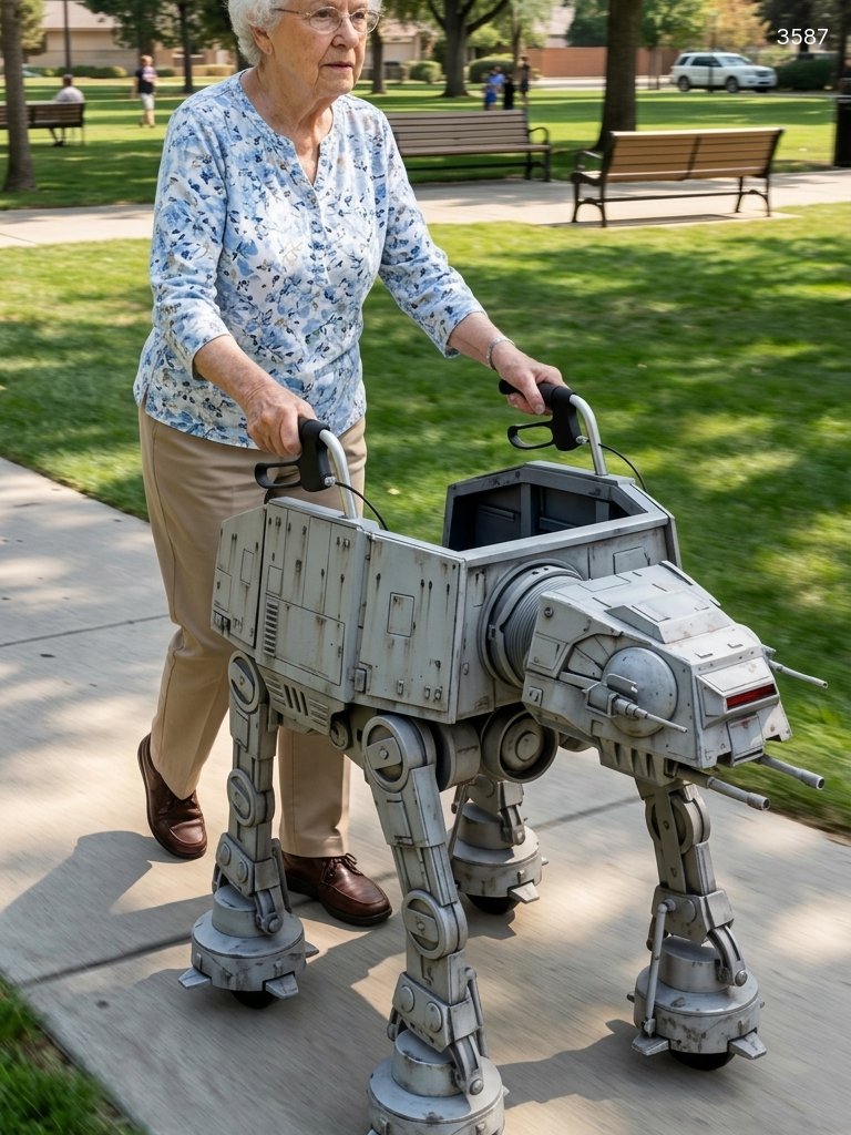 Star Wars AT-AT Walker for Elderly - 4-Legged Mobility Walker with Storage