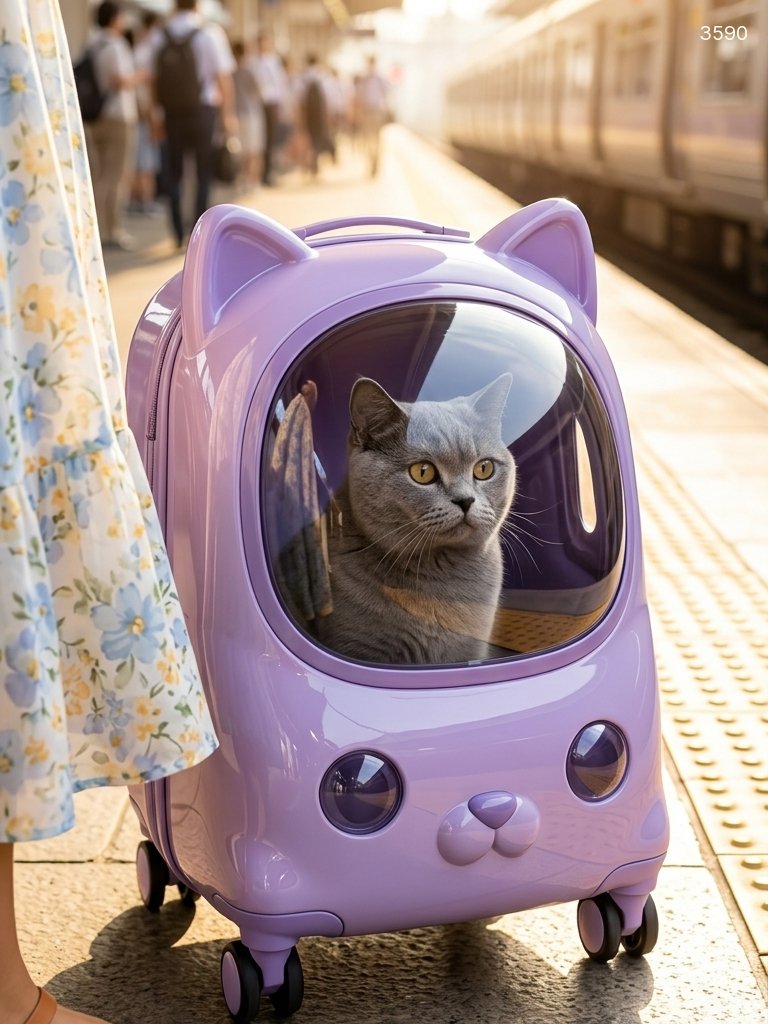 The Ultimate Cat-Shaped Rolling Carrier - Travel in Style with Your Pet The Ultimate Cat-Shaped Rolling Carrier - Travel in Style with Your Pet