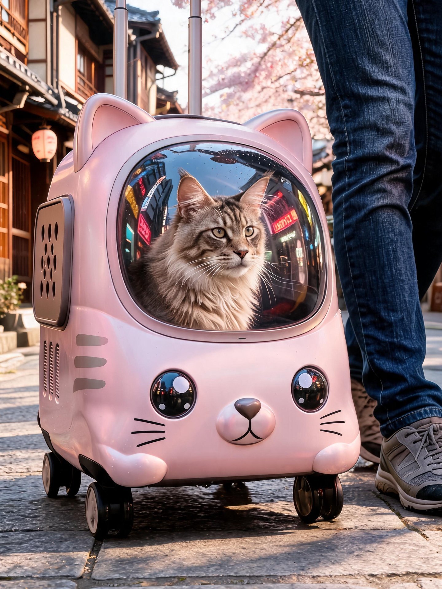 The Ultimate Cat-Shaped Rolling Carrier - Travel in Style with Your Pet The Ultimate Cat-Shaped Rolling Carrier - Travel in Style with Your Pet