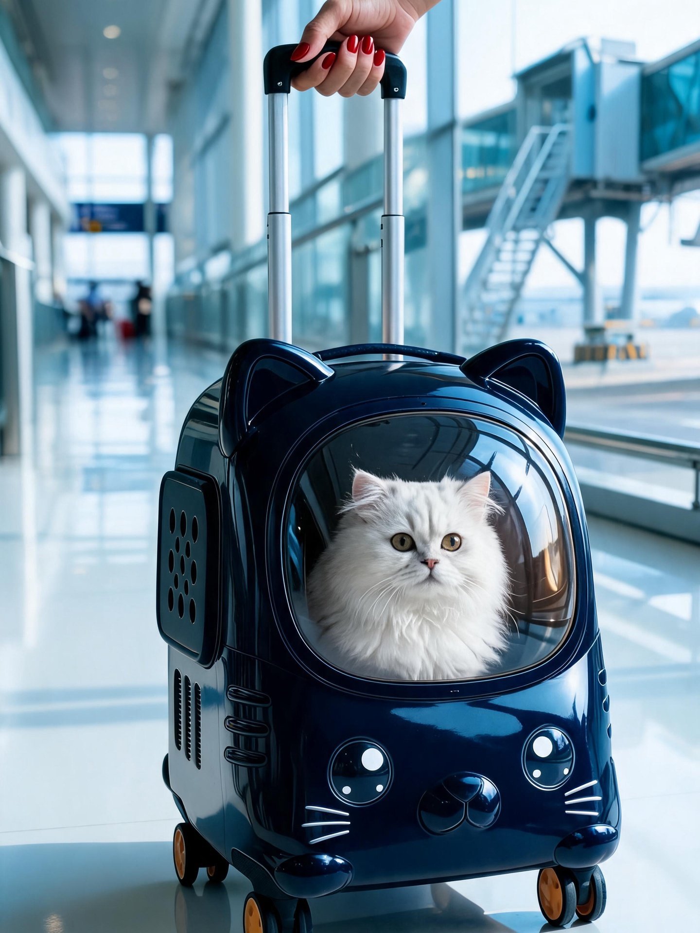 The Ultimate Cat-Shaped Rolling Carrier - Travel in Style with Your Pet The Ultimate Cat-Shaped Rolling Carrier - Travel in Style with Your Pet