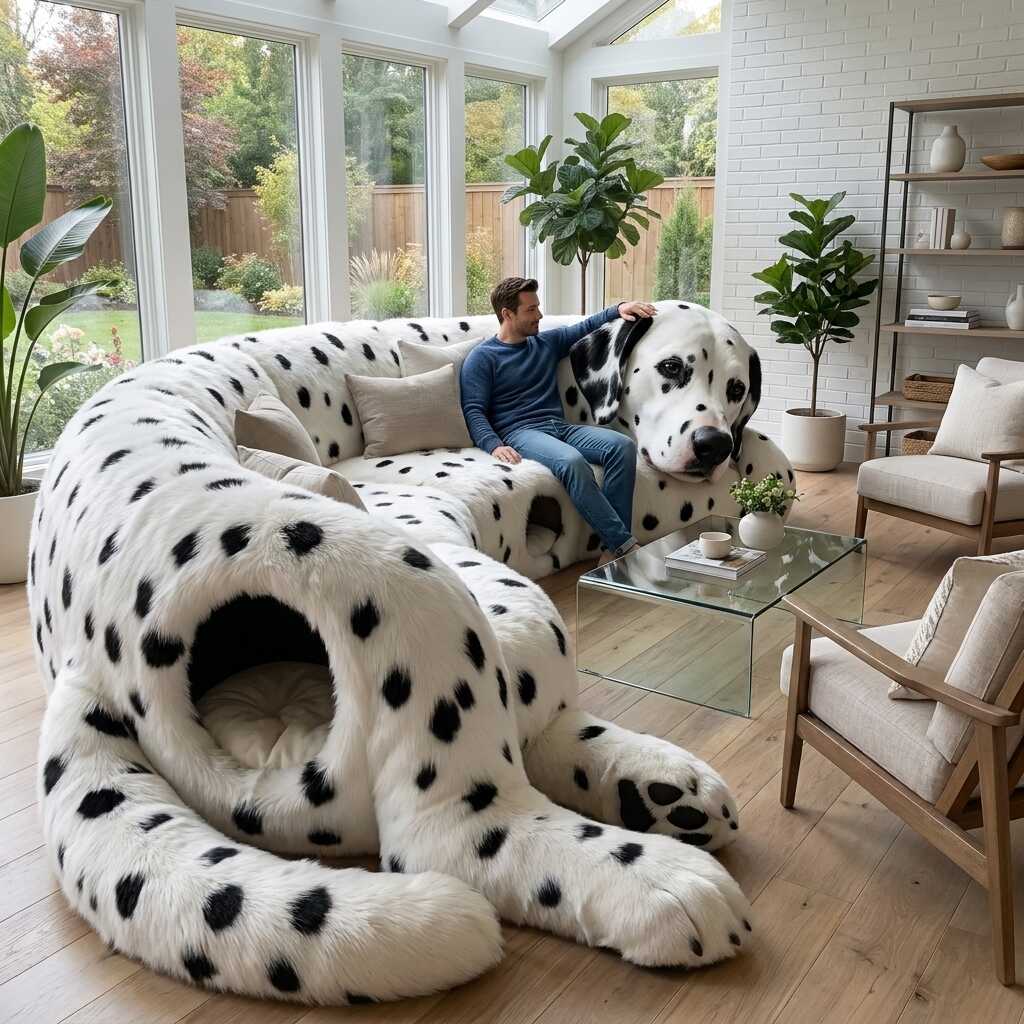 Giant Dog Lounger: Oversized Plush Pet Sofa & Cozy Reading Nook