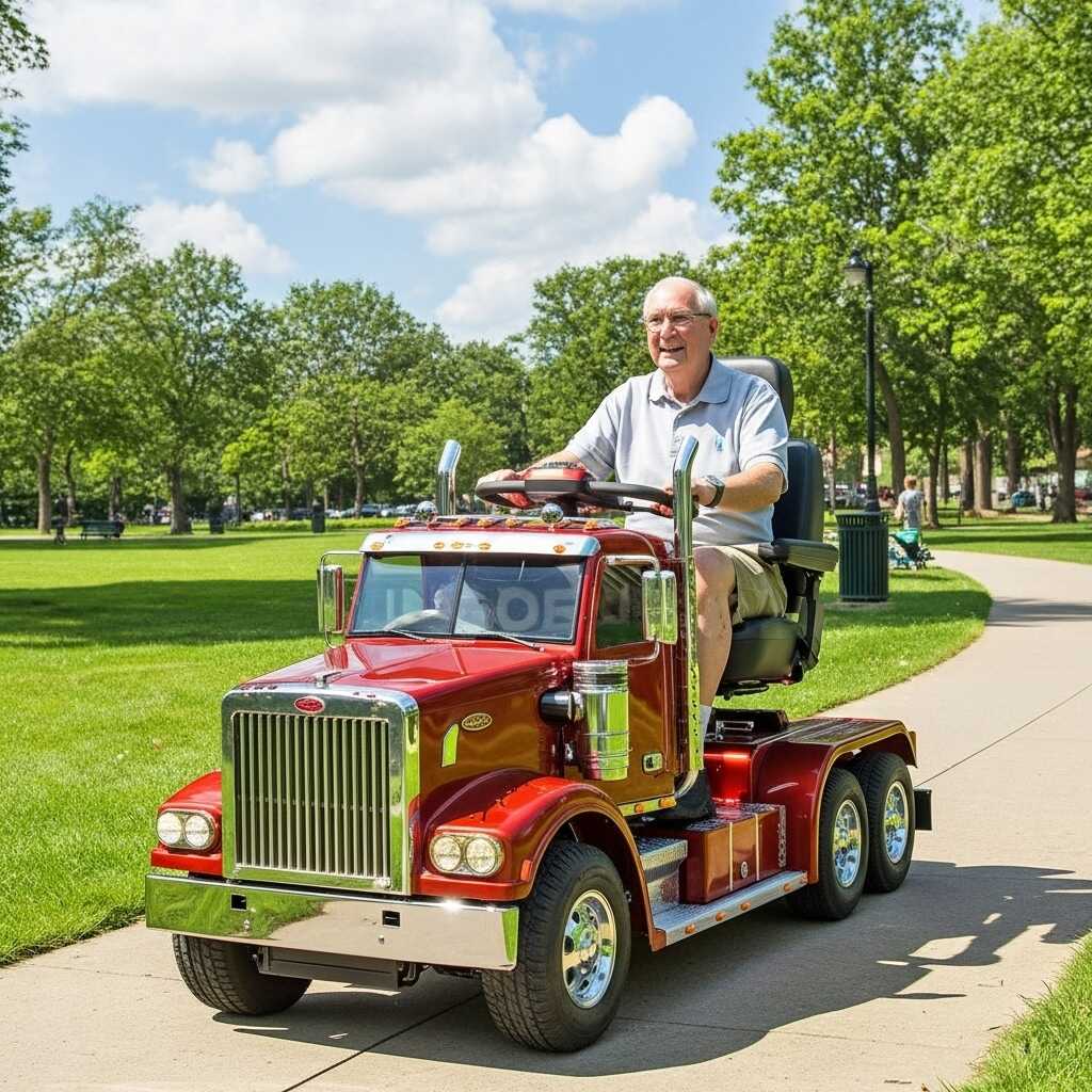 The Joy of Driving a Semi Truck Shaped Mobility Scooter: A New Perspective