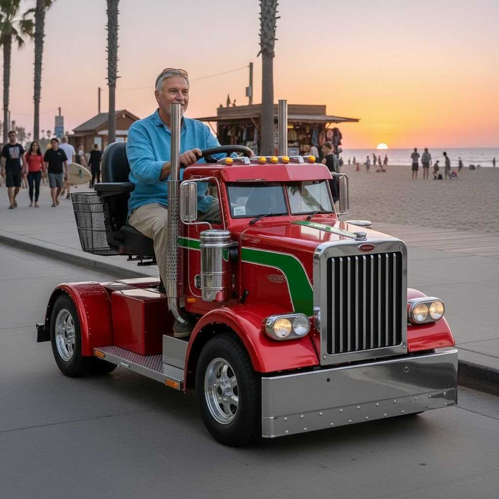 The Joy of Driving a Semi Truck Shaped Mobility Scooter: A New Perspective