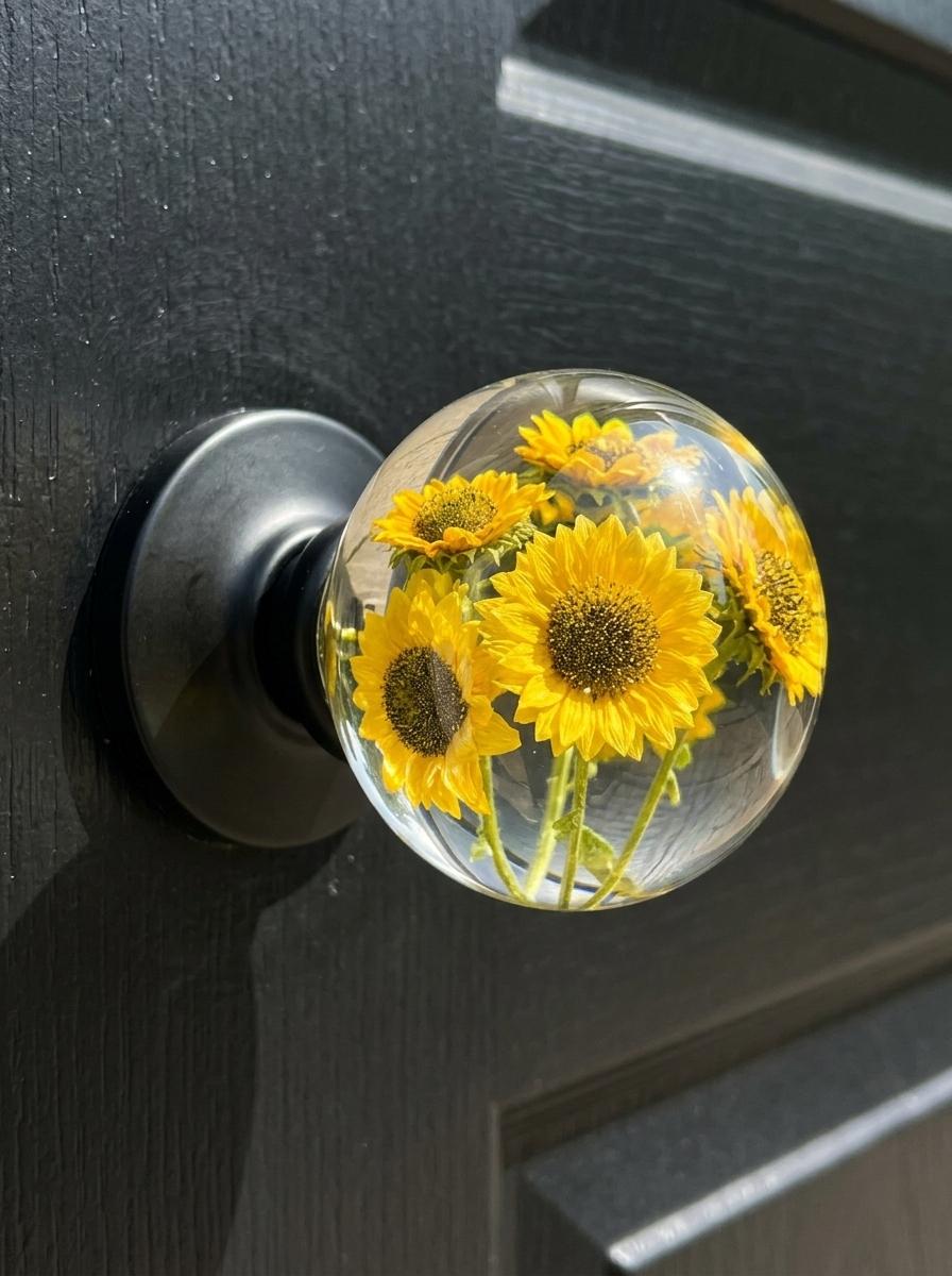 Floral-Inspired Transparent Doorknob - Beautiful Flower Door Knobs Collection