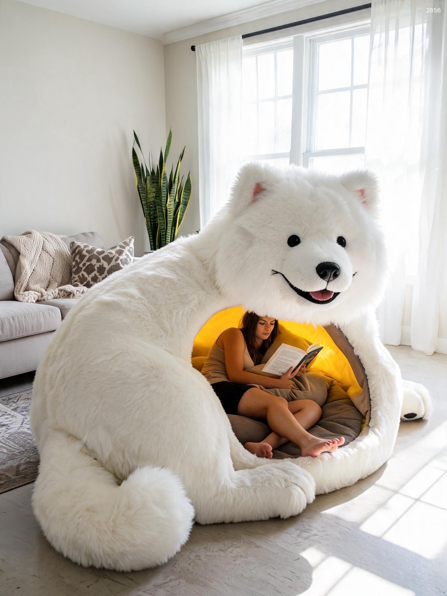 Giant Dog Lounger: Oversized Plush Pet Sofa & Cozy Reading Nook