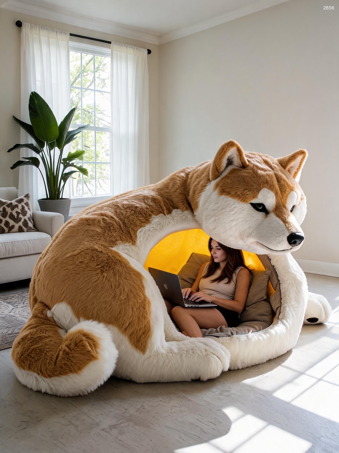 Giant Dog Lounger: Oversized Plush Pet Sofa & Cozy Reading Nook