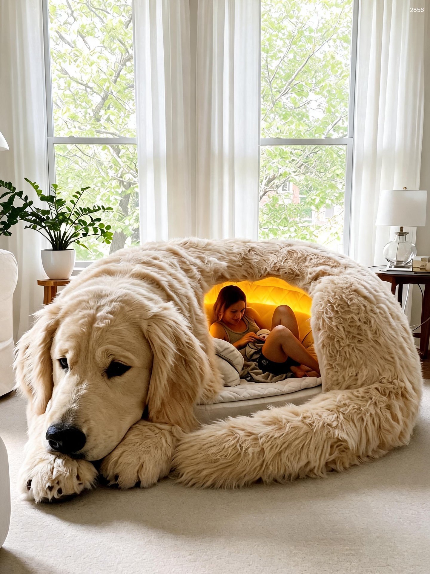 Giant Dog Lounger: Oversized Plush Pet Sofa & Cozy Reading Nook